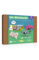 Les dinosaures - kit ludo-educatif 3-7 ans - fabrique tes dinosaures 3d et deviens paleontologue
