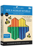 Pate a modeler cire d'abeille - 4 couleurs pailletees - jouet