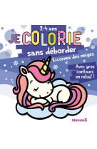 Je colorie sans déborder (2-4 ans) - licornes des neiges t54 - avec gros contours en relief !