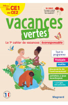 Cahier de vacances 2023, du ce1 vers le ce2 7-8 ans - vacances vertes