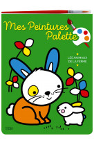 Peinture palette-animaux ferme