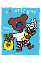 Coloriages : nounours va au marché