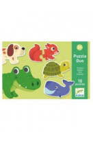 Puzzle duo animaux 10 puzzles de 2 pieces 2 ans