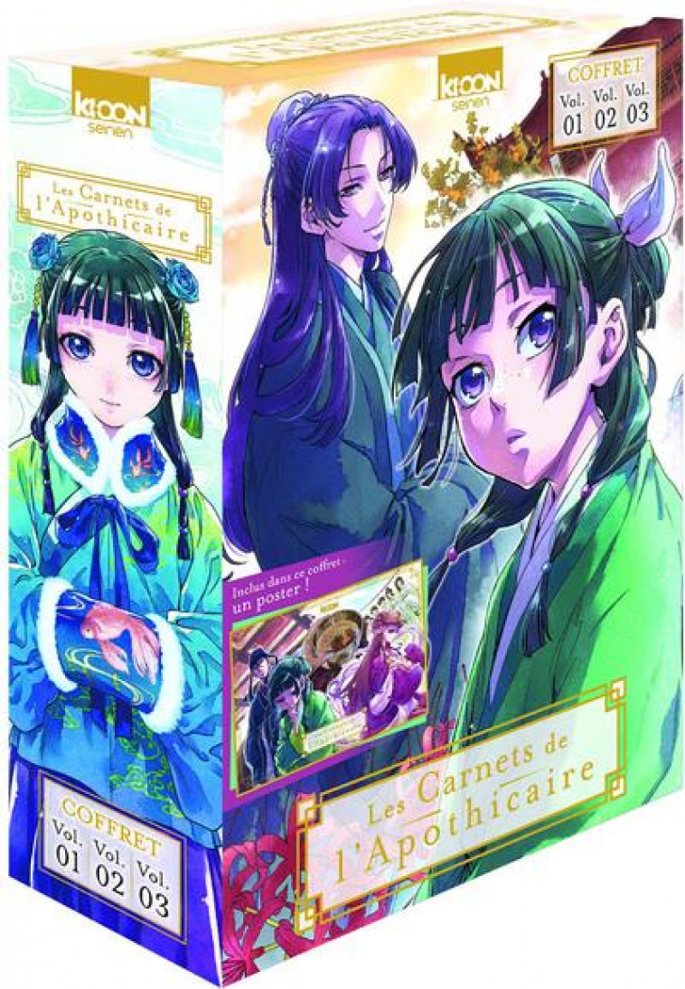 COFFRET LES CARNETS DE L-APOTHICAIRE VOL. 1 A 3 - HYUUGA/NANAO - KI-OON