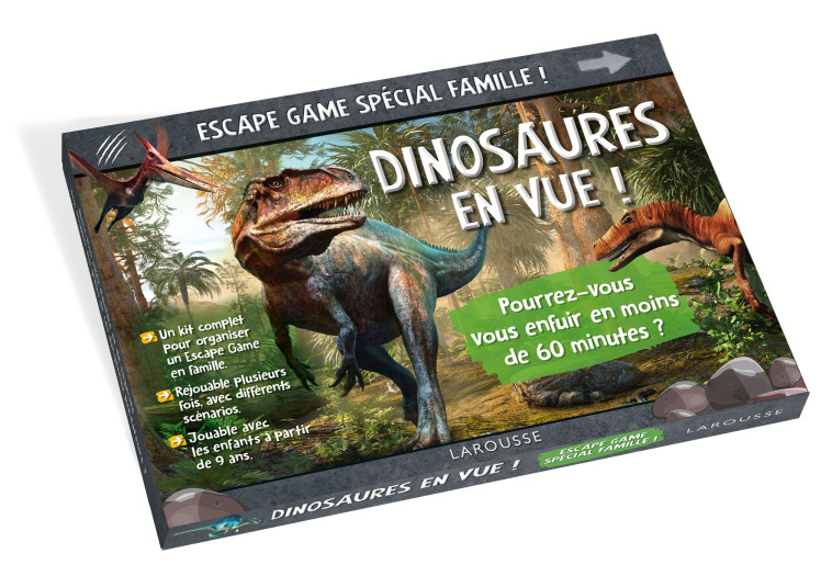 ESCAPE GAME SPECIAL FAMILLE DINOSAURES EN VUE -  Collectif - LAROUSSE