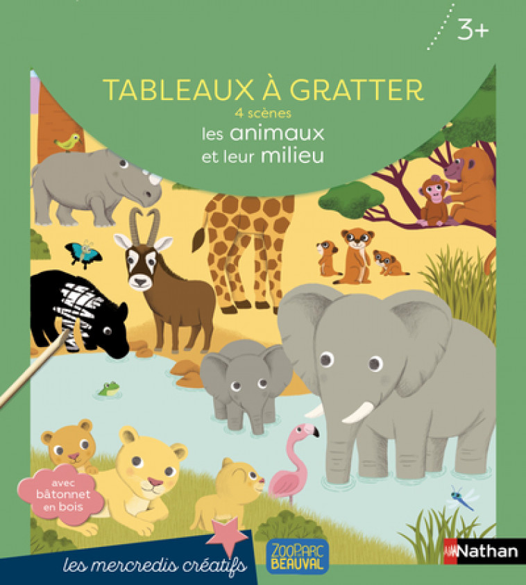 Beauval tableaux à gratter: Les animaux et leur milieu - Nathalie Choux - NATHAN