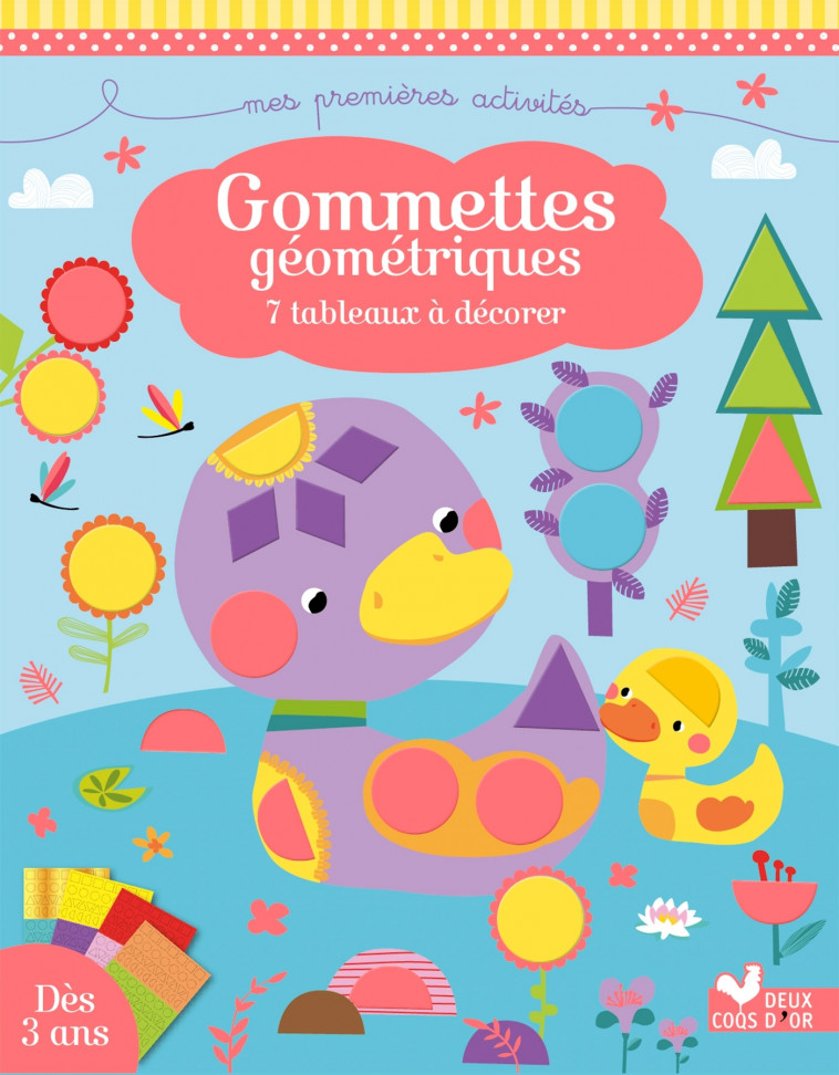 Gommettes géométriques - pochette avec accessoires - Petit Veronique - DEUX COQS D OR