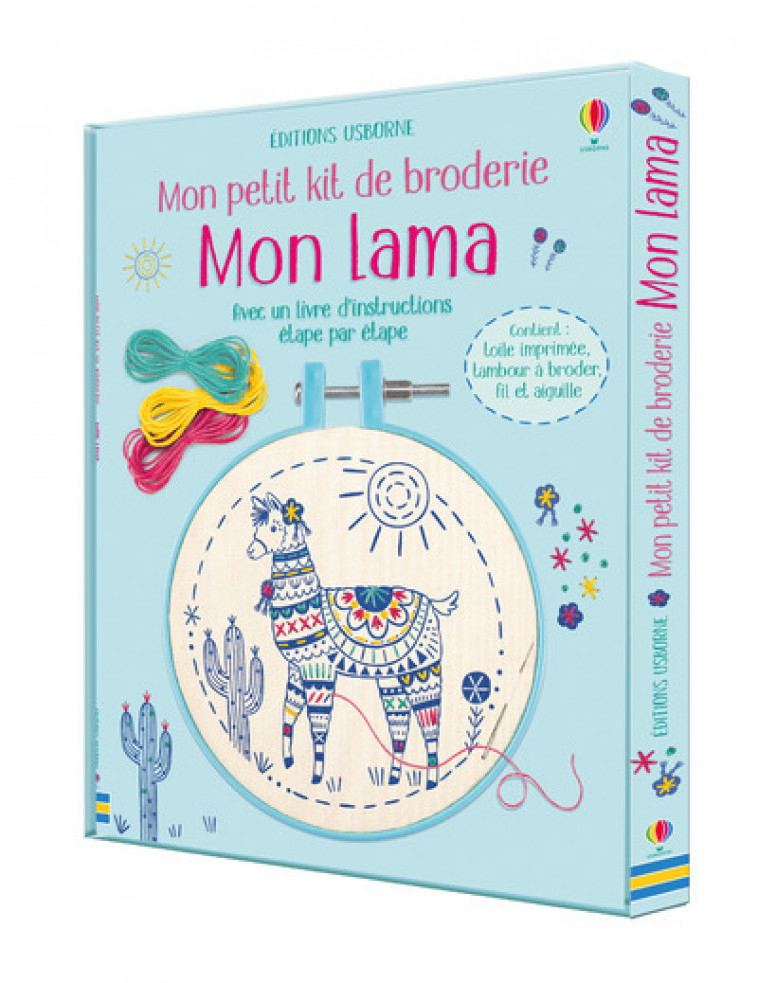 Mon lama - Mon petit kit de broderie - Lara Bryan, Ian McNee, Hussain Nelupa, Véronique Duran - USBORNE