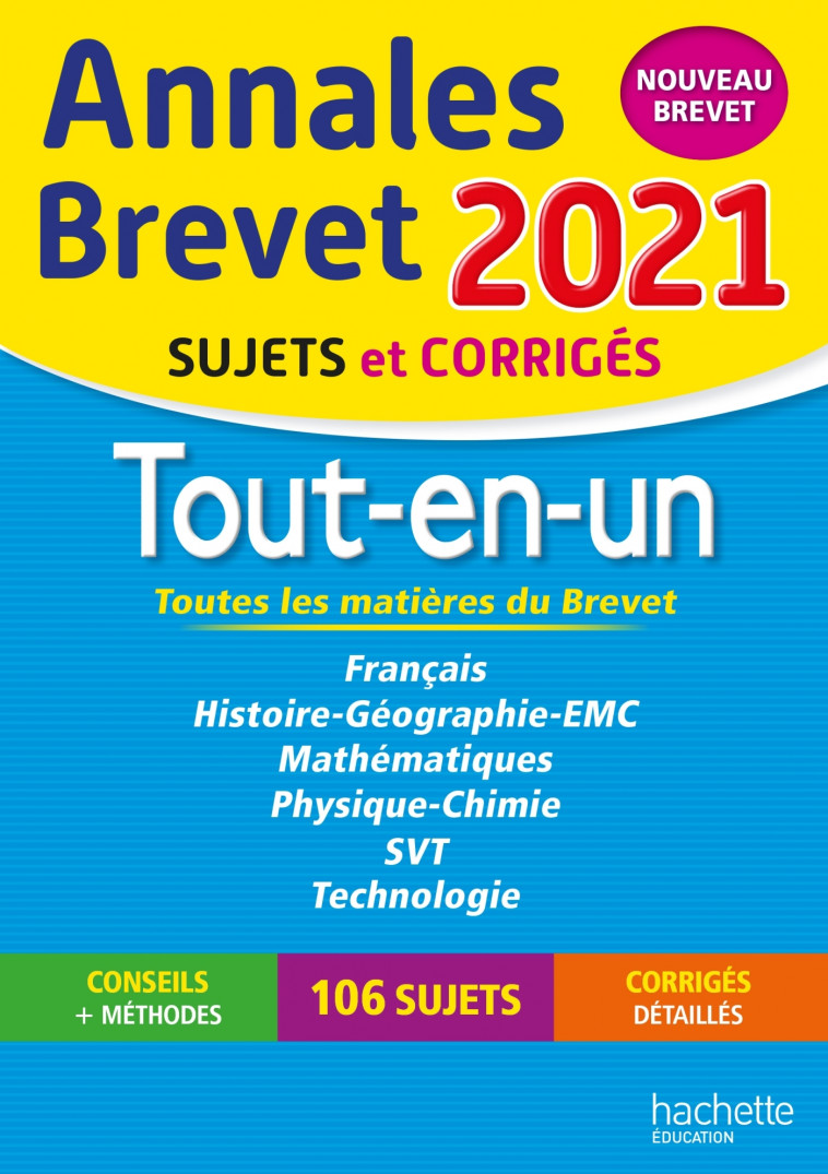 Annales Brevet 2021 Tout-en-Un - Brigitte Réauté, Michèle Laskar, Philippe Rousseau, Christophe Saïsse - HACHETTE EDUC