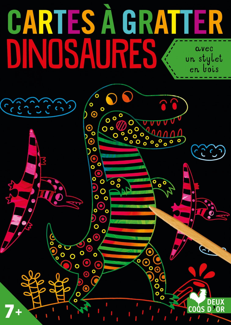 Cartes à gratter - dinosaures -   - DEUX COQS D OR