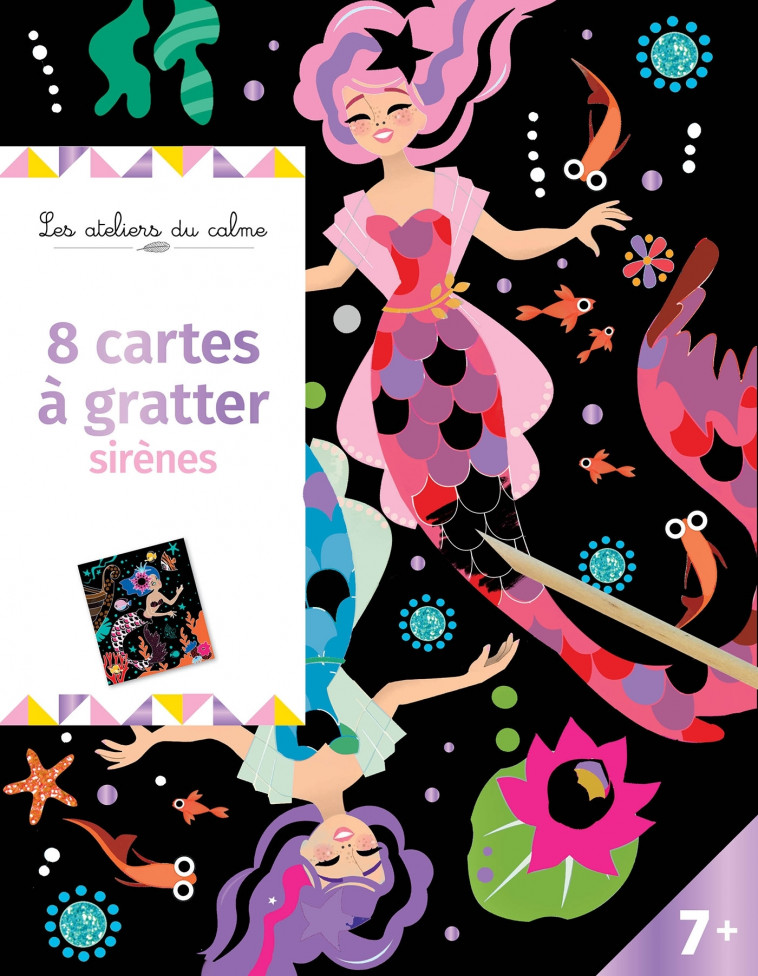 Cartes à gratter - sirènes - pochette avec accessoires - Marie-Rose Boisson - DEUX COQS D OR