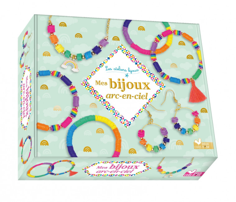 Mes bijoux arc en ciel - coffret avec perles heishi - Laetitia Lazerges - DEUX COQS D OR