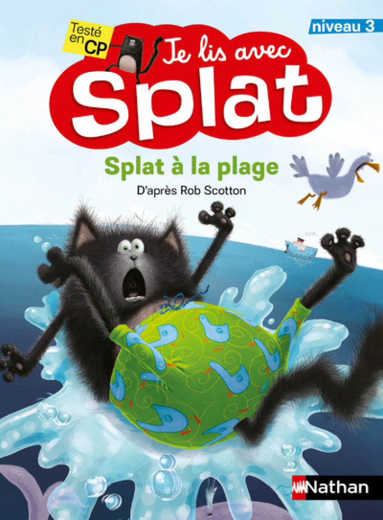 Je lis avec Splat niveau 3 : Splat à la plage - Rob Scotton - NATHAN