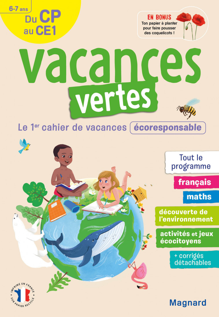 Cahier de vacances 2023, du CP vers le CE1 6-7 ans - Vacances vertes - Elodie Gremaud - MAGNARD