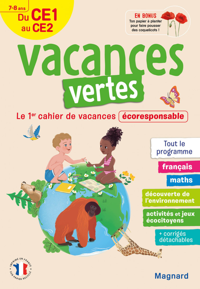 Cahier de vacances 2023, du CE1 vers le CE2 7-8 ans - Vacances vertes - Audrey Forest - MAGNARD