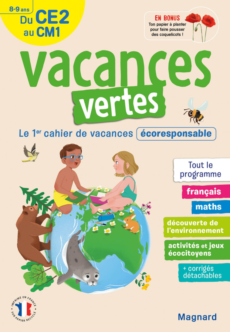 Cahier de vacances 2023, du CE2 vers le CM1 8-9 ans - Vacances vertes - Isabelle  Collioud-Marichallot - MAGNARD