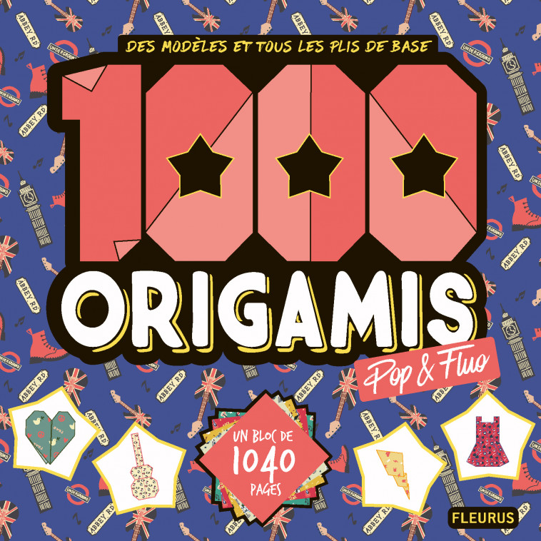 1000 origamis pop & fluo - Anne-Claire Lamy - FLEURUS