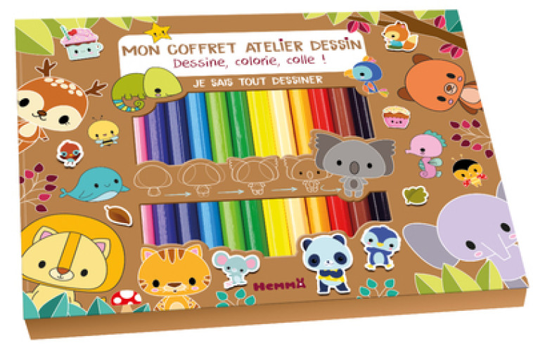 Mon coffret atelier dessin - Je sais tout dessiner - Elen Lescoat - HEMMA