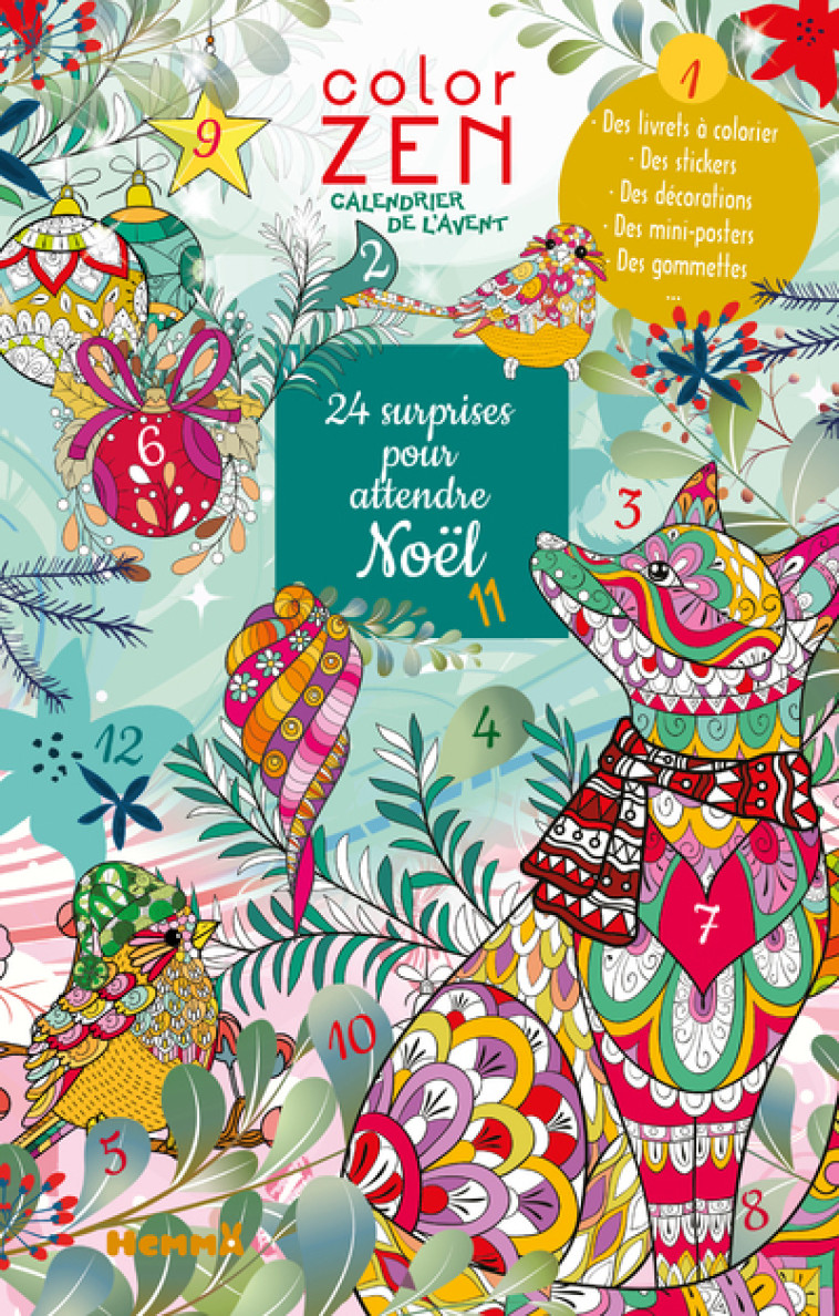 Color zen - Calendrier de l'Avent - 24 surprises pour attendre Noël -  Collectif - HEMMA