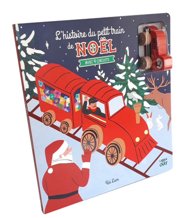 L'histoire du petit train de Noël - Avec 4 circuits - Kei Lam - LANGUE AU CHAT