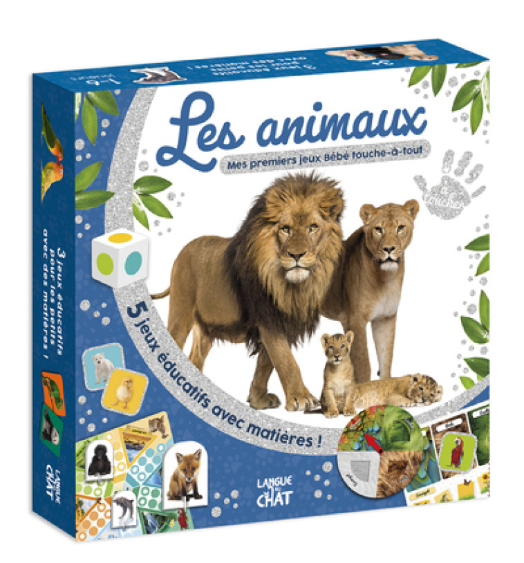 Mon coffret Bébé touche-à-tout - Les animaux - Mes premiers jeux Bébé touche-à-tout -  Collectif - LANGUE AU CHAT