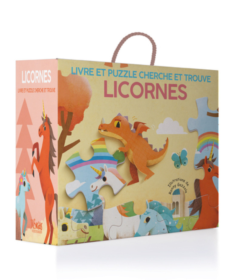 Livre et puzzle cherche et trouve - Licornes - Ronny Gazzola - WHITE STAR KIDS