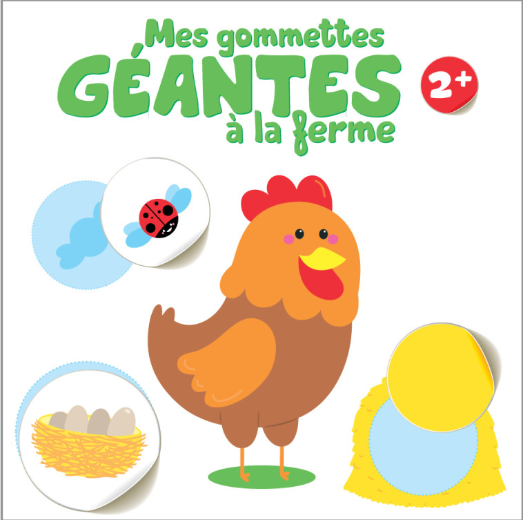 2+ coq mes gommettes géantes à la ferme - XXX - YOYO