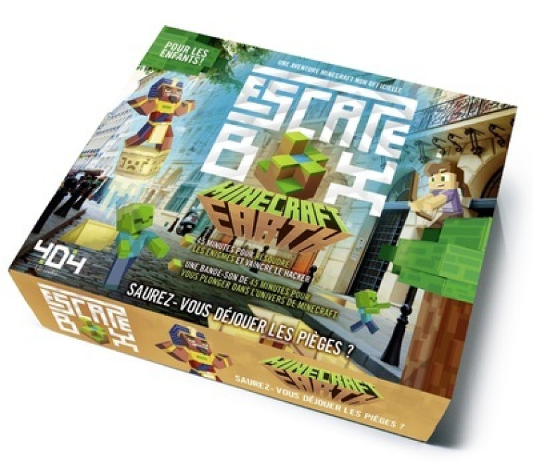 Escape Box Minecraft Earth - Escape game enfant de 2 à 5 joueurs - De 8 à 12 ans - Stéphane Anquetil - 404 EDITIONS