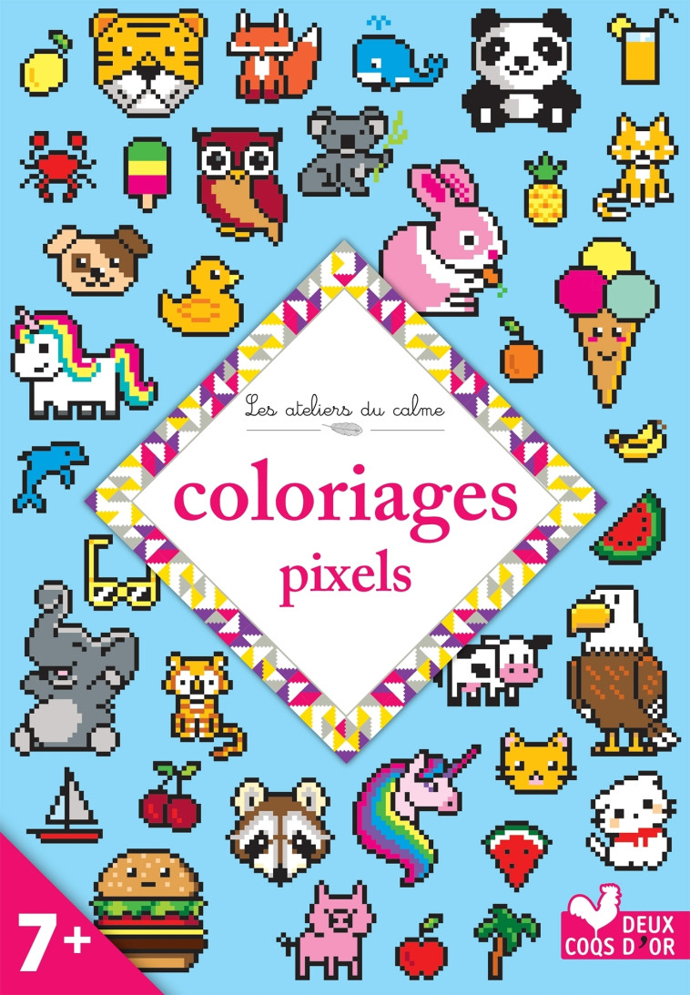 Coloriages pixels - XXX - DEUX COQS D OR