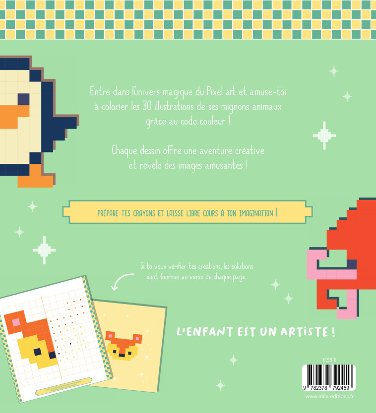 Mes adorables coloriages pixels - Animaux -  Collectif - MILA