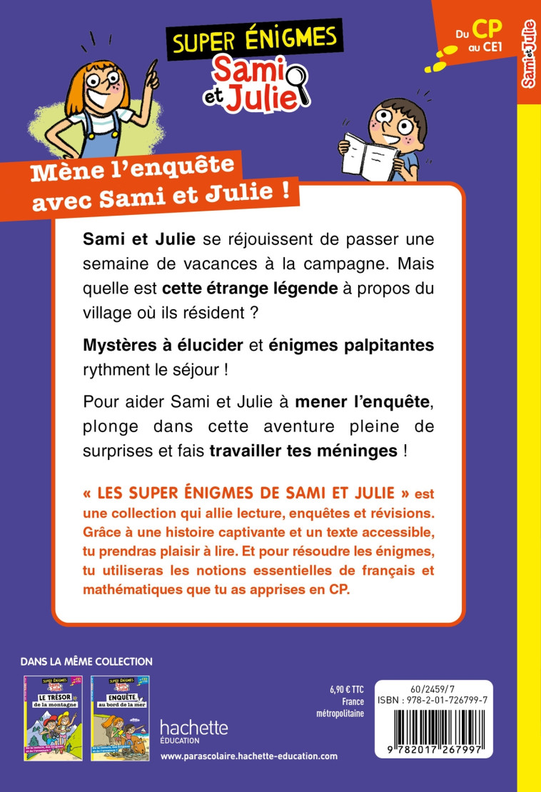 Les super énigmes de Sami et Julie - Du CP au CE1 - Sandra Lebrun - HACHETTE EDUC