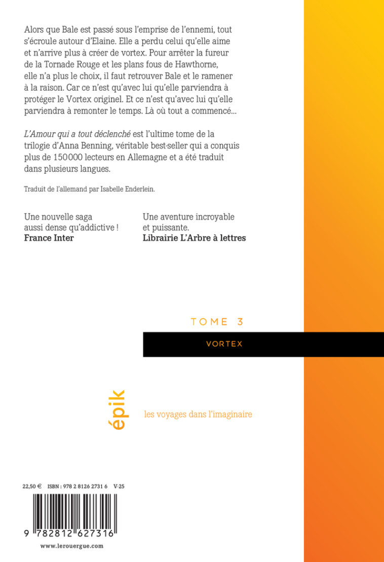 Vortex 3 - Anna Benning, Isabelle ENDERLEIN - ROUERGUE